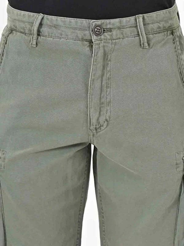 Indian Terrain Men's Regular Fit Solid Green Shorts